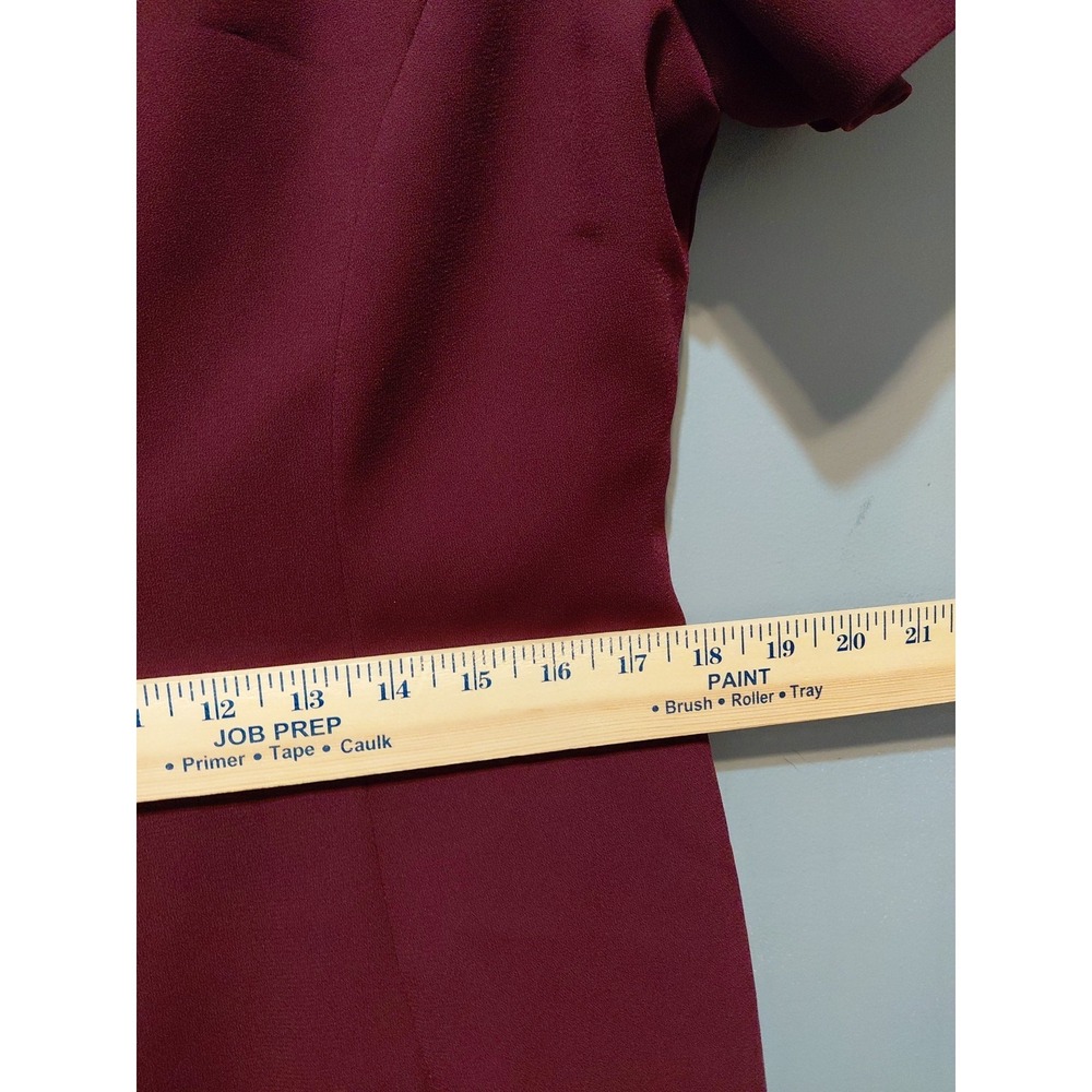 Talbots Womens Size 12 Maroon Formal Coquette Minimalist Dress Shoulder Pads - Picture 14 of 16